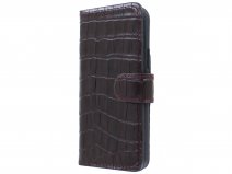 Classic Croco Leather Book Case Bordeaux - iPhone 12/12 Pro hoesje