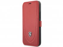Ferrari Off Track Perforated Leather Bookcase Rood - iPhone 12/12 Pro Hoesje