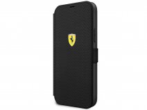Ferrari On Track Perforated Bookcase Zwart - iPhone 12/12 Pro Hoesje