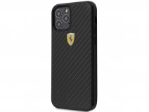 Ferrari Carbon Hard Case Zwart - iPhone 12/12 Pro Hoesje