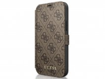 Guess 4G Monogram Bookcase Bruin - iPhone 12/12 Pro hoesje