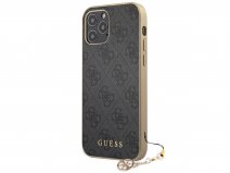 Guess 4G Monogram Charm Case Grijs - iPhone 12/12 Pro hoesje