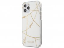 Guess Gold Chains TPU Case Wit - iPhone 12/12 Pro hoesje