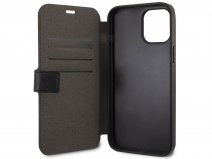 Guess Saffiano BookCase Zwart - iPhone 12/12 Pro hoesje