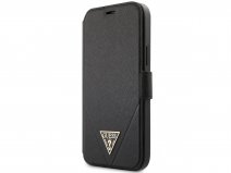 Guess Saffiano BookCase Zwart - iPhone 12/12 Pro hoesje