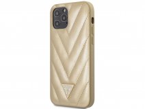 Guess V-Quilted Case Goud - iPhone 12/12 Pro hoesje