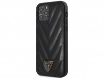 Guess V-Quilted Case Zwart - iPhone 12/12 Pro hoesje