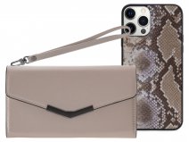 Mobilize Elegant Magnet Clutch Beige Snake - iPhone 12 / 12 Pro hoesje