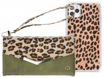 Mobilize Elegant Magnet Clutch Green Leopard - iPhone 12 / 12 Pro hoesje