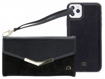 Mobilize Elegant Magnet Clutch Black Velvet - iPhone 12 / 12 Pro hoesje