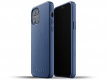 Mujjo Full Leather Case Blauw - iPhone 12/12 Pro Hoesje Leer