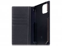 SLG Design D8 Folio Leer Black Blue - iPhone 12/12 Pro hoesje