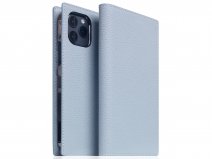 SLG Design D8 Folio Leer Powder Blue - iPhone 12 Mini hoesje