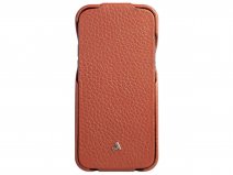 Vaja Top MagSafe Leather Flipcase Cognac - iPhone 12/12 Pro Hoesje Leer