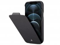 Vaja Top MagSafe Leather Flipcase Zwart - iPhone 12/12 Pro Hoesje Leer