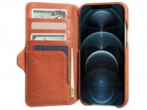 Vaja Wallet Agenda MagSafe Case Cognac - iPhone 12/12 Pro Hoesje Leer