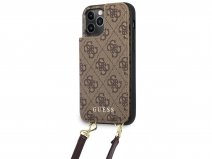 Guess 4G Crossbody Case Bruin - iPhone 12 Pro Max hoesje