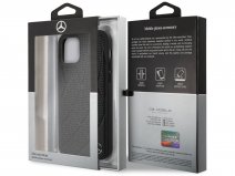 Mercedes-Benz Bow Leather Case Zwart - iPhone 12 Pro Max hoesje