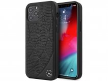 Mercedes-Benz Bow Leather Case Zwart - iPhone 12 Pro Max hoesje