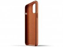 Mujjo Full Leather Wallet Case Tan - iPhone 12 Pro Max Hoesje Leer
