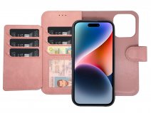 CaseMania 2in1 Magnetic XL Bookcase Roze - iPhone 13 Hoesje