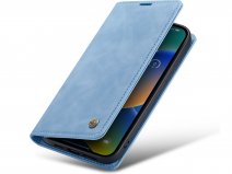 CaseMania Vintage Slim Bookcase Lichtblauw - iPhone 13 hoesje