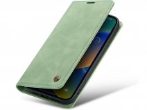 CaseMania Vintage Slim Bookcase Lichtgroen - iPhone 13 hoesje