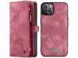 CaseMe 2in1 Wallet Case met Ritsvak Rood - iPhone 13 Hoesje