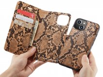 CaseMe Snake 2in1 Magnetic Bookcase Beige - iPhone 13 Hoesje