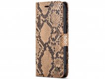 CaseMe Snake 2in1 Magnetic Bookcase Beige - iPhone 13 Hoesje