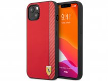 Ferrari Carbon Stripe Case Rood - iPhone 13 Hoesje