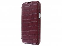 Graffi Oyster Croco Rood Leer - iPhone 13 hoesje