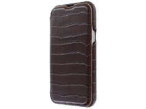 Graffi Oyster Croco Bruin Leer - iPhone 13 hoesje