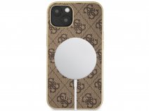 Guess 4G Monogram MagSafe Case Bruin - iPhone 13 hoesje