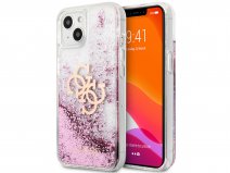 Guess Big 4G Liquid Glitter Case Roze - iPhone 13 hoesje