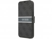 Guess Stripe 4G Monogram BookCase Grijs - iPhone 13 hoesje