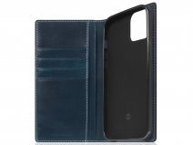 SLG Design D7 Italian Wax Leer Blauw - iPhone 13 hoesje