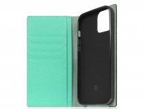 SLG Design D8 Folio Leer Teal - iPhone 13 hoesje