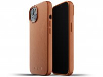 Mujjo Full Leather Case Tan - iPhone 13 Hoesje Leer