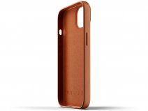 Mujjo Full Leather Wallet Case Tan - iPhone 13 Hoesje Leer
