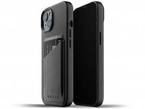 Mujjo Full Leather Wallet Case Black - iPhone 13 Hoesje Leer
