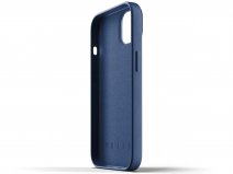 Mujjo Full Leather Wallet Case Monaco Blue - iPhone 13 Hoesje Leer