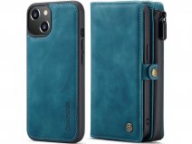 CaseMania 2in1 Wallet Case met Ritsvak Groen - iPhone 13 Mini Hoesje