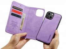 CaseMania 2in1 Magnetic Bookcase Lila - iPhone 13 Mini Hoesje