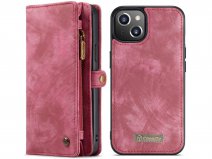 CaseMe 2in1 Wallet Case met Ritsvak Rood - iPhone 13 Mini Hoesje