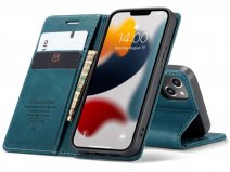 CaseMania Vintage Slim Bookcase Groen - iPhone 13 Mini hoesje