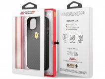 Ferrari Carbon Fiber Case Zwart - iPhone 13 Mini Hoesje