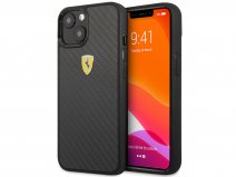 Ferrari Carbon Fiber Case Zwart - iPhone 13 Mini Hoesje