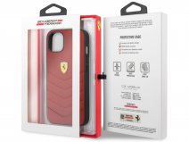 Ferrari Quilted Leather Case Rood - iPhone 13 Mini Hoesje