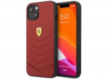Ferrari Quilted Leather Case Rood - iPhone 13 Mini Hoesje